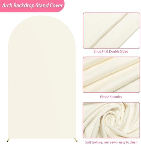 Putros Arch Backdrop Stand and Cover Set, 7.2ft Arch Stand with Ivory Cover - Image 4
