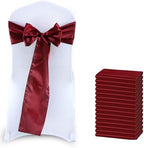 MDS® Pack of 125 Satin Chair Sashes for Wedding & Events – Maroon by MDS