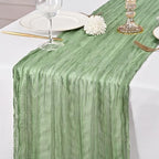 12 Pack Sage Green Table Runner 10Ft Cheesecloth Table Runner Rustic Gauze Table Runners Romantic Long Sage Sheer Fabric Cheese Cloth Table Runners for Wedding Party Bridal Baby Shower - Image 6