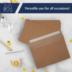 MOS Kraft 5x7 Invitation Envelopes A7 (5.25 x 7.25 Inch) 500 Pack, Self-Seal Heavyweight Brown Envelopes for 5x7 Cards, Photos, Rustic Wedding Invitations, Baby Shower - Image 4