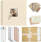 Vienrose Scrapbook Album Gift Set, 10x10 Inch, 80 White Pages, Off White by Vienrose