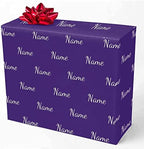 MyPupSocks Personalized Text Wrapping Paper, Name Dark Purple Custom Funny Logo Wrapping Paper Roll for Boys Girls Baby Shower Wedding Anniversary Birthday Gift 58x23 Inch 3 Rolls by MyPupSocks