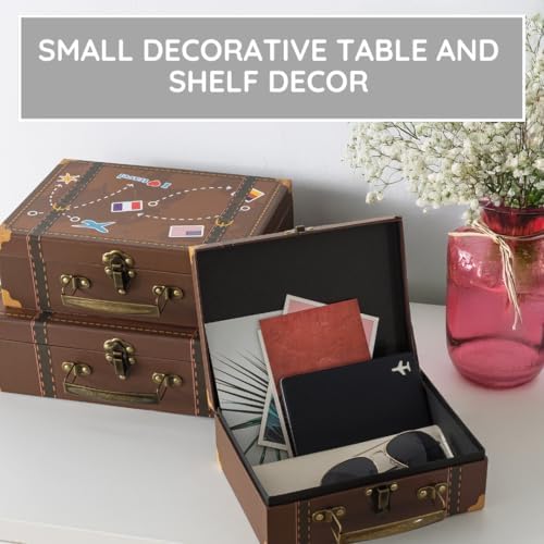 SLPR - Small Vintage Suitcase Boxes, Set of 3, Travel Themed Party Decor - Image 5