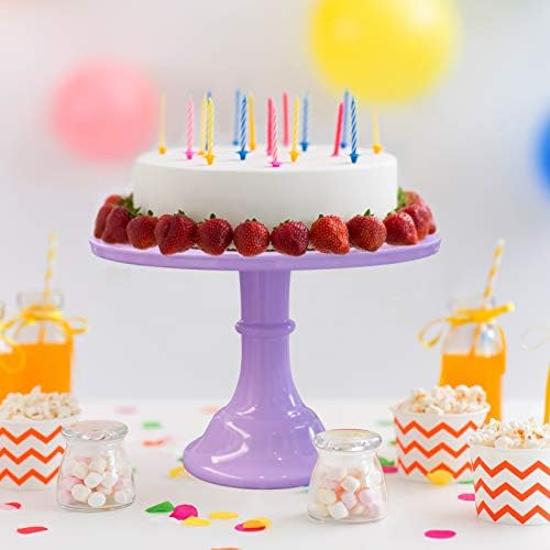 Round Cake Stand, 11 Inch, Black, Melamine, Dessert Cupcake Display Tray for Wedding, Birthday, Party, Baby Shower, Christmas (Purple) - Image 6