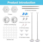 Balloon Column Stand Kit, Set of 4 – 7ft Height Adjustable Balloon Arch Stand Kit, Metal Telescopic Balloon Stand for Baby Shower, Birthday, Wedding, and Graduation - Image 4