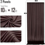 gogoparti 10x12ft Brown Backdrop Curtain for Wedding Parties, 2 Panels (5x12 ft Each) Wrinkle-Free Dackdrop Curtains, Silky Draping Fabric for Birthday Party, Baby Shower, Photo Background - Image 6