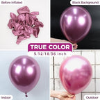 Bezente Metallic Hot Pink Latex Party Balloons - 100 Pack 12 inch Round Helium Chrome Dark Pink Magenta Fuchsia Balloons and Electric Balloon Pump Multiple - Image 2