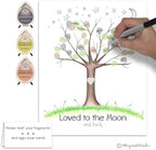 To the Moon and Back Baby Shower Fingerprint Tree, Gender Neutral, 11x14 - Image 5