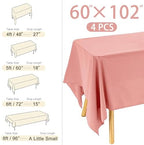 4 Pack Rectangle Tablecloth for 6 Foot Tables Washable Polyester Table Cover for Wedding Dining Table Parties Banquet（60x102 Dusty Rose） - Image 2