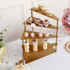 Efavormart 17" Tall 4-Tier Gold Metal Spiral Stairway Cupcake Display Stand, Dessert Cake Step Pedestal Tray by efavormart