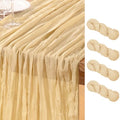 DeZerlor Champagne Cheesecloth Table Runners 4 Pack Summer Boho Runners by DeZerlor