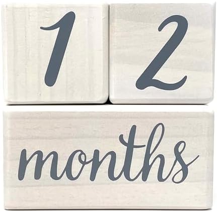 Pondering Pine Baby Milestone Blocks - Natural White Stain Pine Wood with Weeks Months Years Grade - Milestones Age Block Set with Bag, Newborn Weekly Monthly First Year Picture Props, Earth Friendly - Image 2
