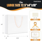 YACEYACE White Gift Bags with Ribbon, 20Pack of Gift Bags with Handles - Image 3