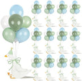 12 Sets One Silly Goose 1st Birthday Decoration Goose Balloon Stand Kit Baby Shower Centerpiece for Table with Blue and Green Balloon Gender Reveal Boy Girl Birthday Party Decor for Wedding Gift Favor by Unknown