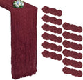 12 Pack Burgundy Cheesecloth Table Runner 10Ft 23 x 120 Inch by RestfulGlow