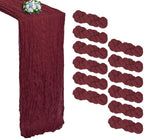 12 Pack Burgundy Cheesecloth Table Runner 10Ft 23 x 120 Inch by RestfulGlow