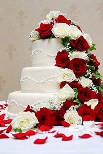 Artificial Flowers 50PCS Silk Rose with Wire Stem Fake Rose for DIY Wedding Décor Bride&Bridesmaid Bouquets Home Office Baby Shower Party Prom Centerpieces Arch Garland(Red) - Image 5