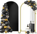 HEMMOTOP Metal Arch Backdrop Stand and Cover Set, Black, 7.2 ft by Hemmotop
