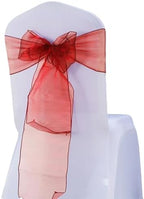 Organza Burgundy Chair Sashes 50 Pack 7x108 inches Sheer Chair Bows for Wedding Party Birthday Banquet Hotel Restaurant Bridal Shower Engagement Event Decorations Tulle Chairs Knots Ties - Image 3