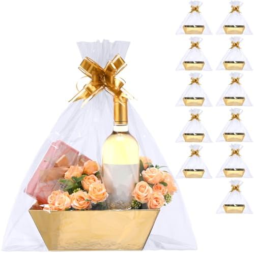 Thenshop 44 Pcs Empty Gift Basket Bulk,Basket Gifts, Gold, Solid by Thenshop