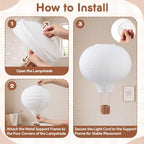 Baquler 1 Pcs 12 Inch Hot Air Balloon Lampshade Without Light Hanging Hot Air Balloon Decorations White Linen Fabric Lamp Shades Gifts for Nursery Kids Living Room Baby Shower Party Decor - Image 6