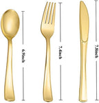 N9R 500PCS Gold Plastic Silverware, Disposable Plastic Cutlery/Utensils - Image 2