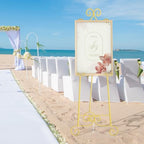 58" H Gold Easel Stand, Adjustable Metal Floor Wedding Sign Display Holder - Image 5