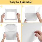 Moretoes 16pcs 12"x12"x12" Tall Cake Boxes for Tier Cakes, Sturdy Carrier - Image 4