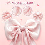 Giant Pink Bow Decor, 16 x 85in Christmas Tree Topper Bow, Oversized Hanging Bow with Long Streamers, Large Bow for Entrance Wall Backdrop Wedding Birthday Bridal Shower Home Decor Coquette Room Decor - Image 3