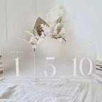 Frosted Arch Table Numbers 1-20 for Wedding, 20 Pack 5x7 Acrylic Signs With Holder, Perfect for Centerpiece Decoration - Image 6