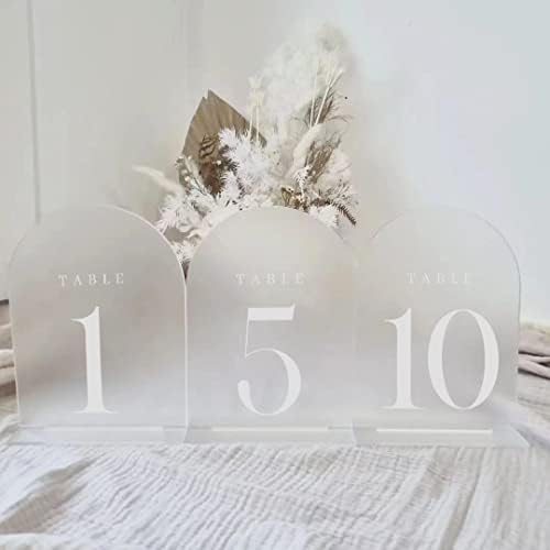 Frosted Arch Table Numbers for Wedding, 25 Pack 5"x7" Frosted Arch Acrylic Signs with Stand Acrylic Table Numbers 1-25, Perfect for Wedding Reception - Image 6