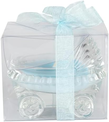 Mega Candles 12 pcs Scented Baby Powder Blue Glass Baby Carriage Container Candles, Palm Wax Candle, Baby Shower Gifts, Decorative Accent, Home Décor, Memory Keepsake, Party Favors, Relaxations - Image 4