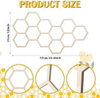Silipull 2 Pcs 22 x 12 Inch Large Wood Honeycomb Decoration Honeycomb Wall Decor Wood Hexagon Decor Bee Wall Hanging Decoration for Living Room Garden Bedroom Office Home Party(Wood Color) - Image 3