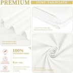 Showgeous 60x126 Inch Ivory Rectangle Tablecloth 10 Pack Fit 7FT Table - Image 4