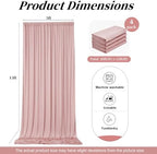 20ft x 15ft Dusty Pink Backdrop Curtains for Wedding Parties, 4 Panels Extra Long Wrinkle Free Fabric Drapes Photo Backdrop for Baby Shower Birthday Stage Reception Lobby Decoration - Image 6