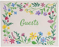 Embroidered Floral Guestbook for Wedding, Bridal Shower & Baby Shower, Linen Guest Sign-In Keepsake with Blank Ivory Pages, Lay-Flat Design & Ribbon Bookmark, 10.25” x 8.25” (Wildflower Garden) by ZosianaDesigns
