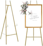 Heavy Duty Large Easel Stand for Mirror Display Wedding Sign(Gold 47'') by HAOVON