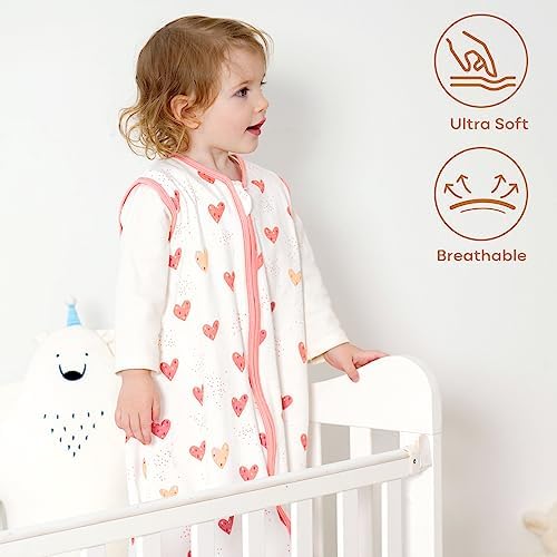 Yoofoss Baby Sleep Sack 0-6 Month 0.5TOG 100% Organic Cotton 2-Way Zipper - Image 3