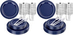 Ciaell 150 PCS Blue and Silver Plastic Plates - Blue Disposable Plate include 50 Plates, 25 Knives, 25 Forks, 25 Spoons, 25 Cups for Weddings & Party (Pack of 2) by Ciaell