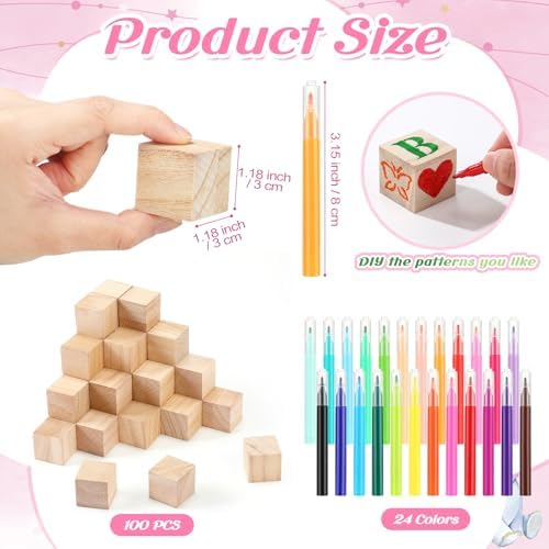 Wonderjune 147 Pcs Baby Shower Blocks Decorate Game Kit, Pink Elephant - Image 3