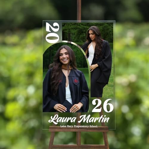 Custom Class of 2026 Graduation Yard Sign with Photo – Personalized Clear Acrylic Senior Yard Sign for High School Graduation Party Decorations, Outdoor Yard Decor - Image 5