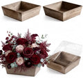 Dandat 4 Set 12 Inch Wooden Flower Box Rustic Table Centerpieces,Brown by Dandat
