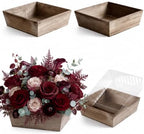 Dandat 4 Set 12 Inch Wooden Flower Box Rustic Table Centerpieces,Brown by Dandat