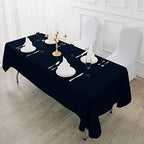 Fokitut 6 Pack Rectangle Tablecloth, 60x120 Inch, Stain Resistant and Wrinkle Polyester Table Cloth, Fabric Table Cover for Kitchen Dining, Wedding, Party, Holiday Dinner-Navy - Image 5