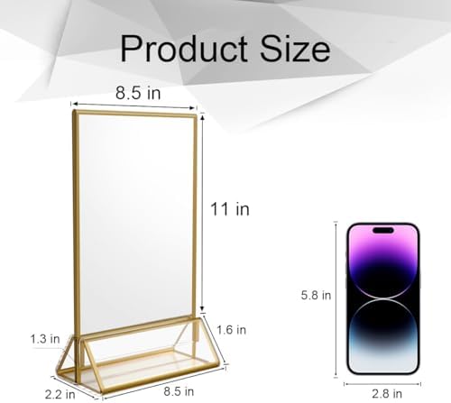 NIUBEE 8.5x11 Acrylic Sign Holder,Picture Frame,Wedding Table Numbers,6pack - Image 3