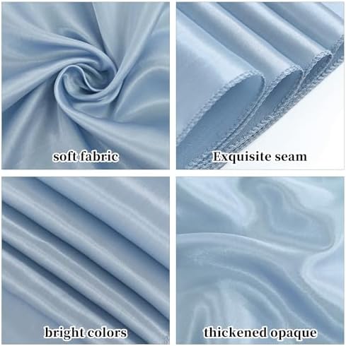 60 Pcs Dusty Blue Chair Sashes Satin Chair Bows Sashes for Party, Hotel, Wedding, Reception, Restaurant Event Decoration (7 x 108 inch) - Image 3