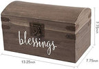 Hanna Roberts Card and Gift Fund Antique Brown Wood Box Chest for Weddings, Birthdays, Graduations, Baby and Bridal Showers, 13.3" x 7.5" x 7.8", Blessings - Image 6