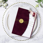 ponatia Burgundy Velvet 5x7 Wedding Invitation Envelopes Sleeves - Image 2