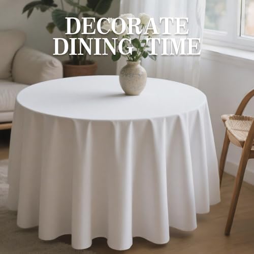 DRESSMAKER 6 Pack Round Table Cloth 90 Inch White Cloth Fit 6FT Round Table - Image 6
