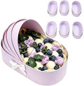 6PCS Baby Shower Box, Crib Basket Cardboard Box, Cradle-shaped Flower Basket Gift Boxs, Baby Carriage Centerpiece Floral Baskets for Celebration Birthday Decor (Purple, 14.17*8.27*3.15 in) by Unknown